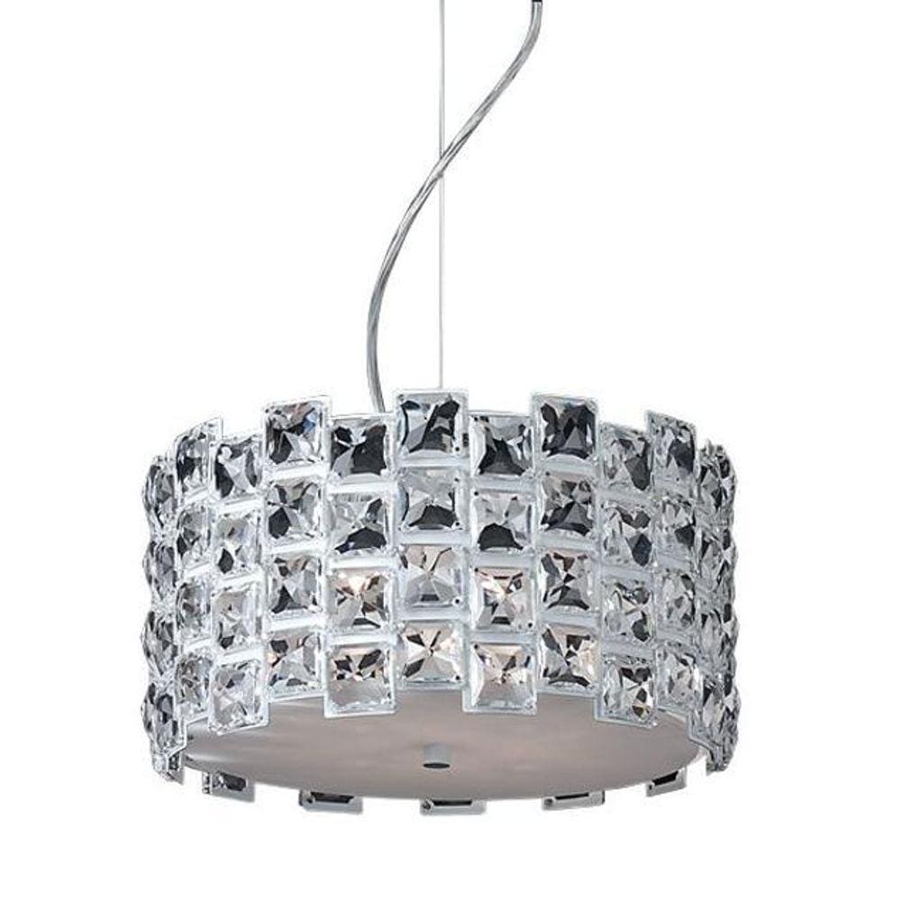 Pendente Lustre Atlanta De Cristal Para Led 30Cm