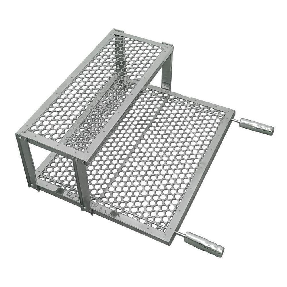 Grelha Inox Moeda Com Descanso 40X50 Reforçada Churrasco