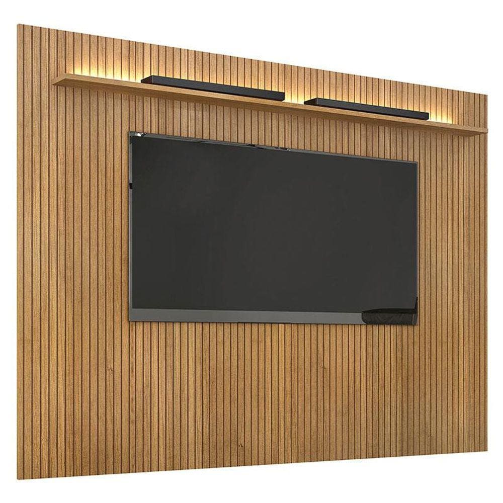 Painel para TV Suspenso Frisado Curitiba 2240 Cinamomo Off White com Led - Valdemóveis