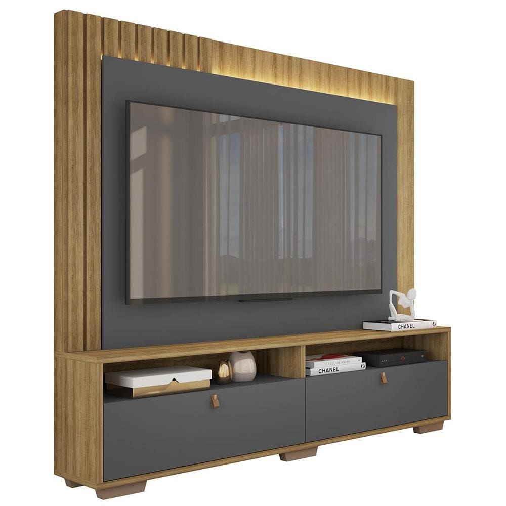 Estante Home Para TV até 70 Polegadas Cinza Lar Caemmun