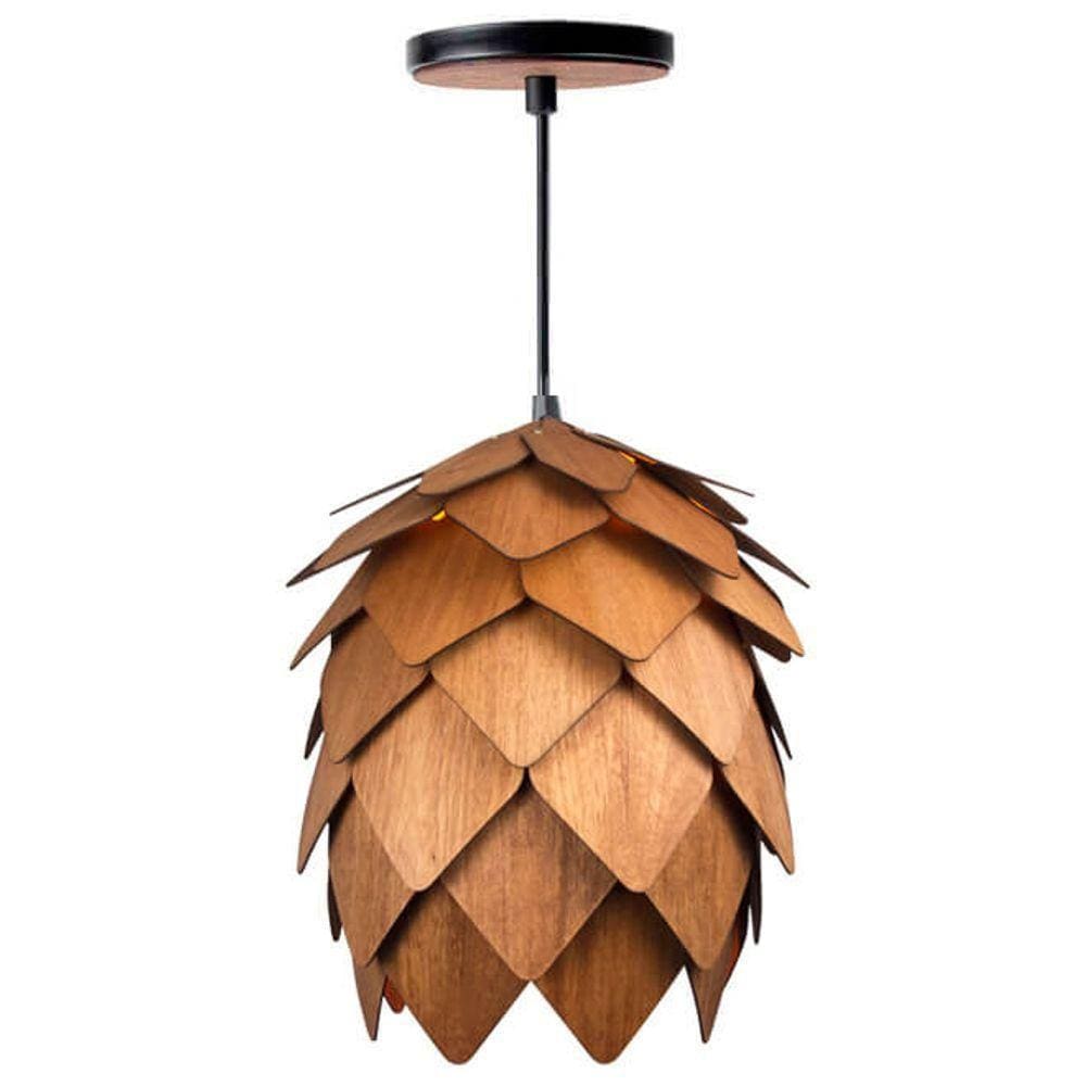 Lustre Pendente Em Madeira - Lupulo Jequetiba