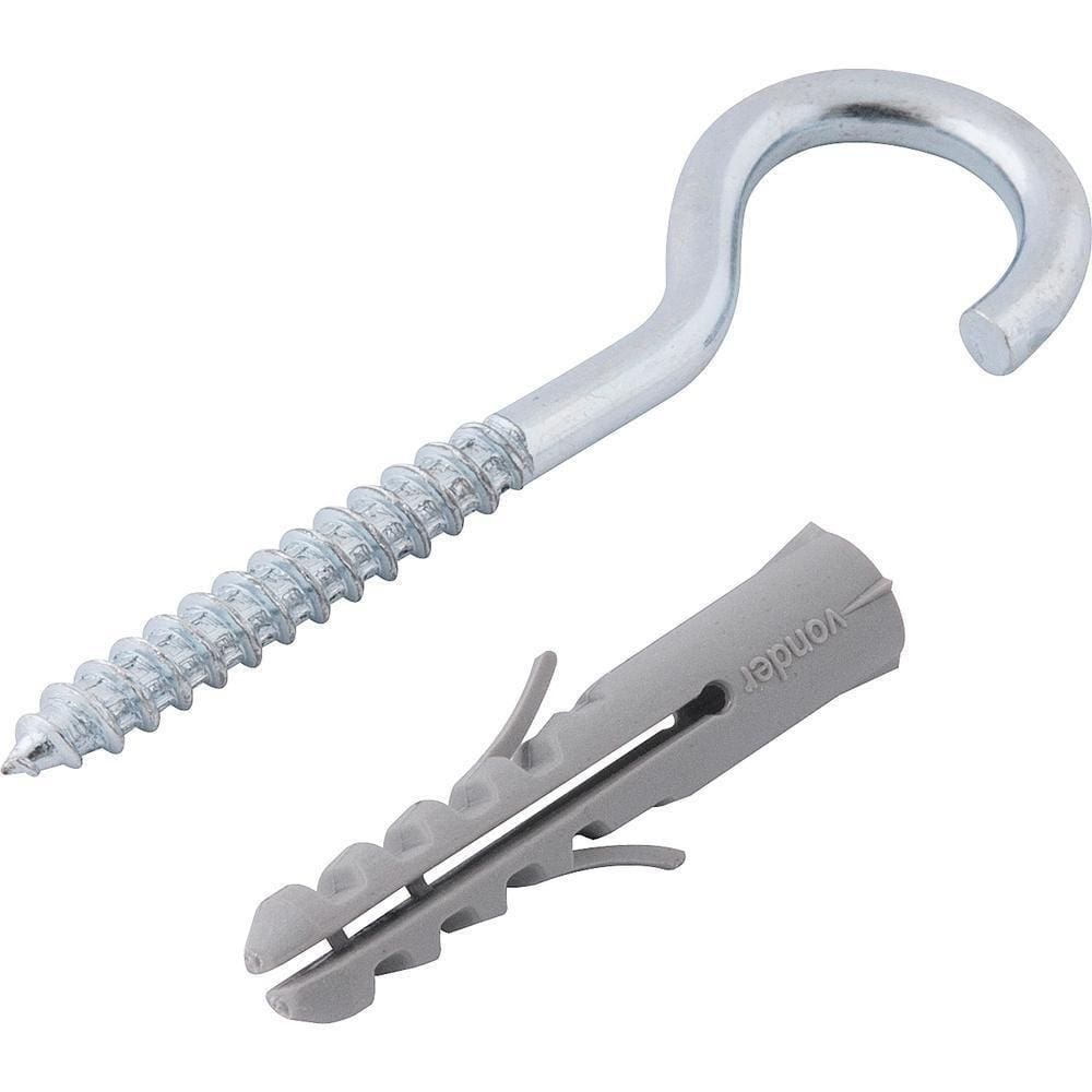 Gancho 3,3X60Mm Com Bucha De Nylon 6Mm G-6 6 Peças Vonder