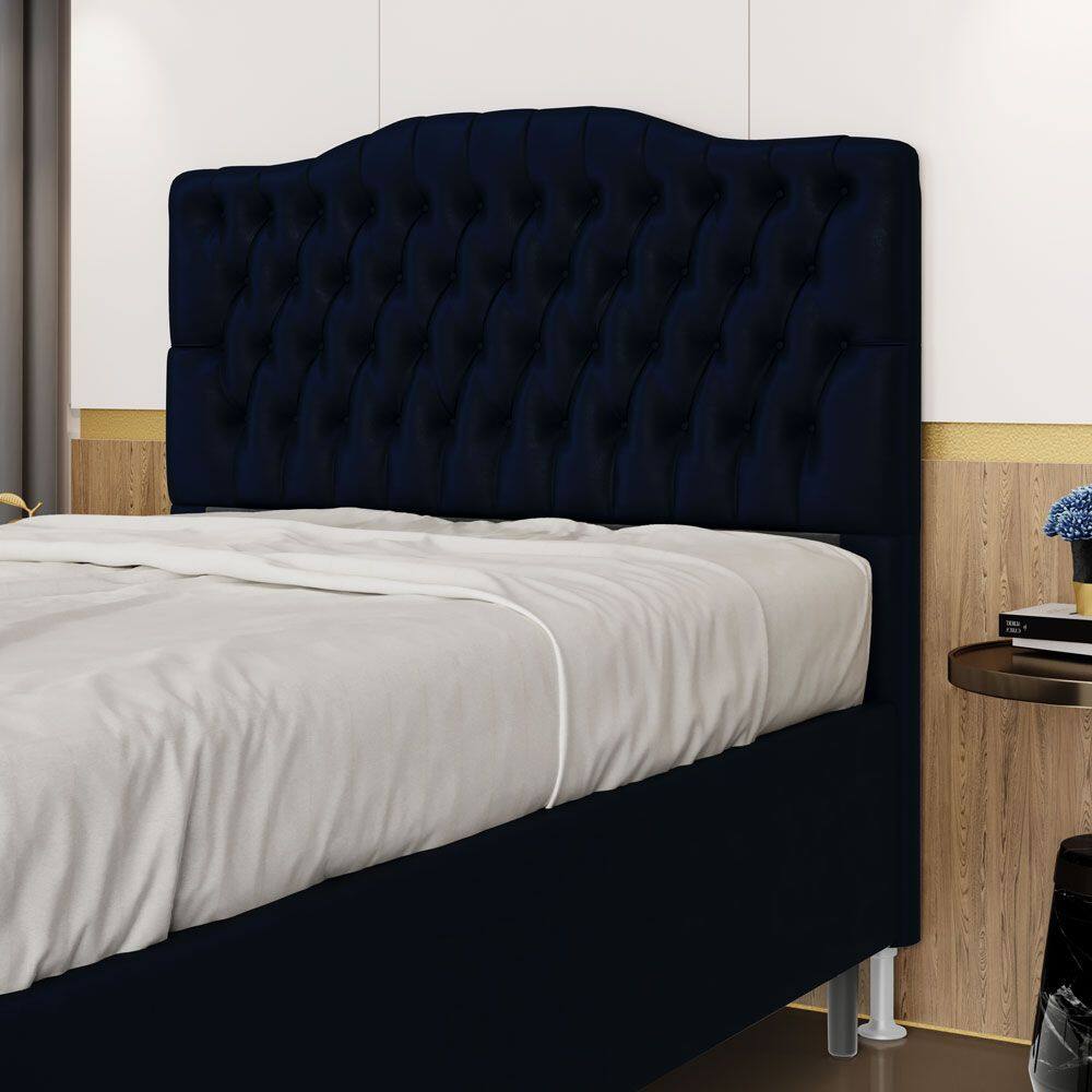 Cabeceira Pollux 160 / N-025 Veludo Azul Marinho