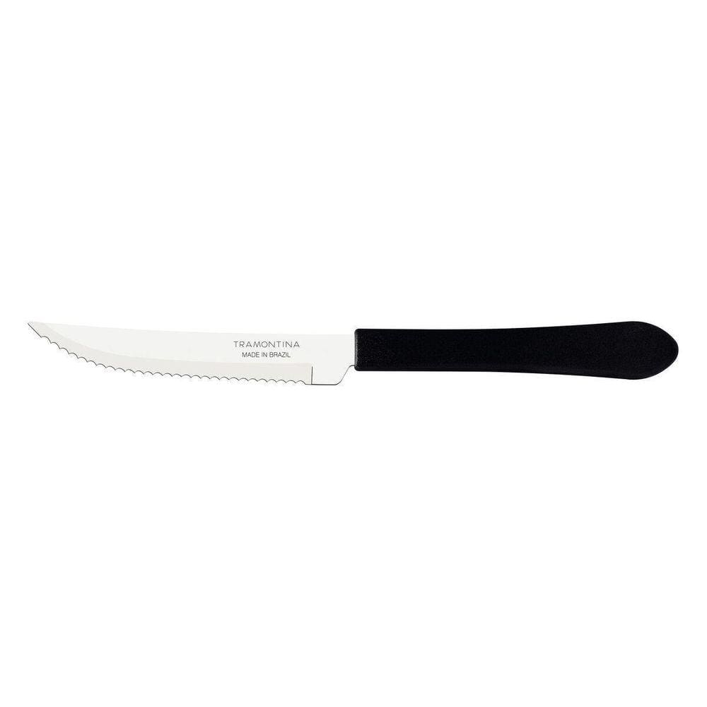 Faca Para Churrasco 4 Leme Preto Lamina Aco Inox Tramontina