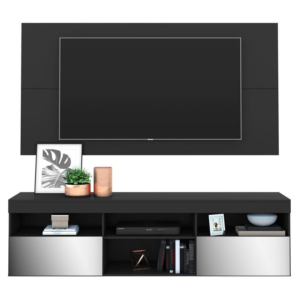 Rack com Painel TV 65" Suspenso com Espelho Flórida Multimóveis V3322