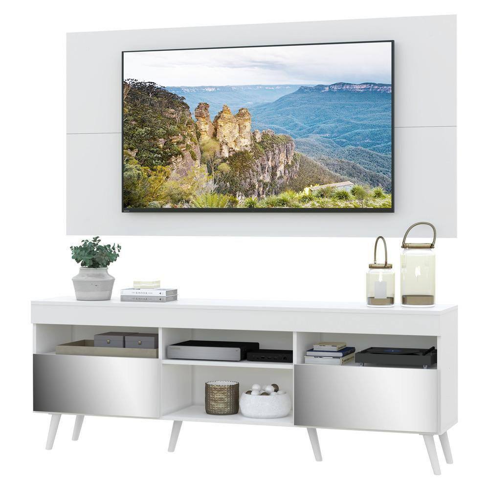 Rack com Painel TV 65" Retrô com Espelho Londres Multimóveis V3342