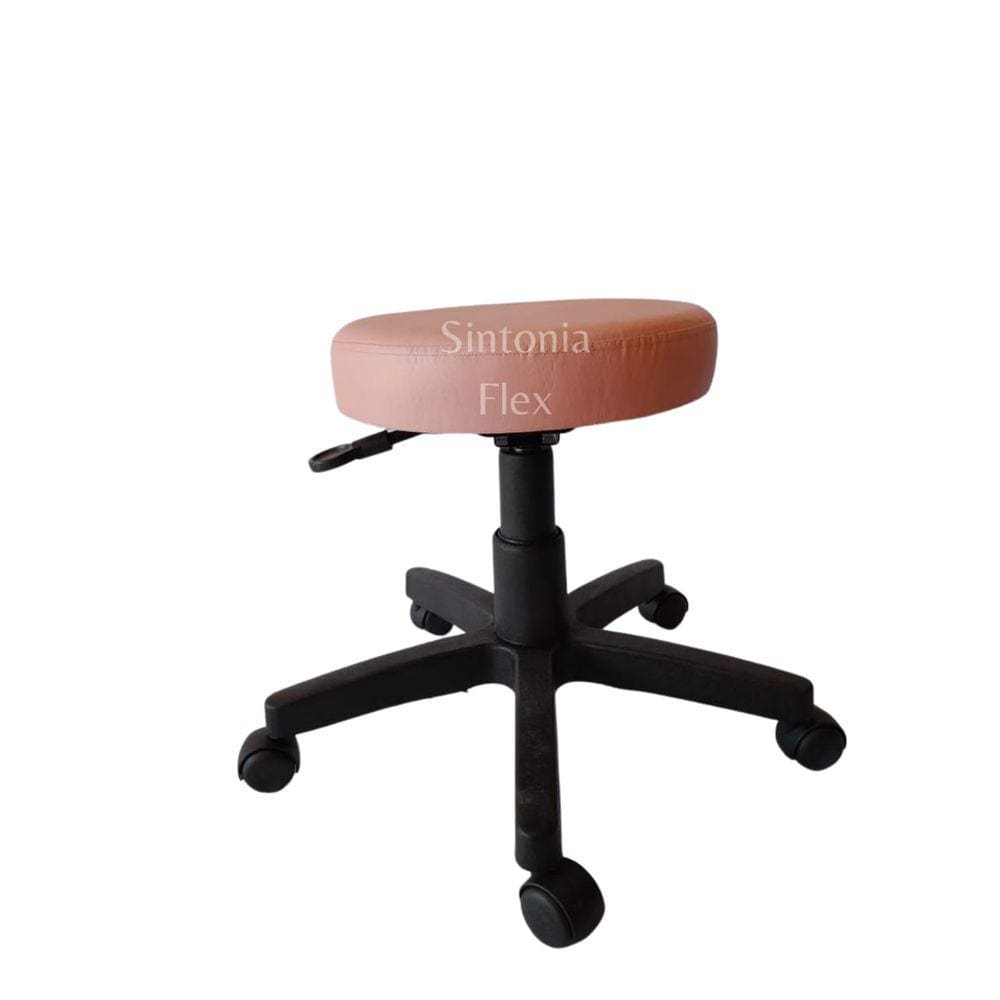 Cadeira Mocho sem encosto com regulagem de altura com rodízio corano rosa bebe