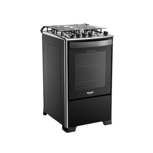imagem-Fogão 4 Bocas Preto com Mesa Inox Dako Magister Bivolt