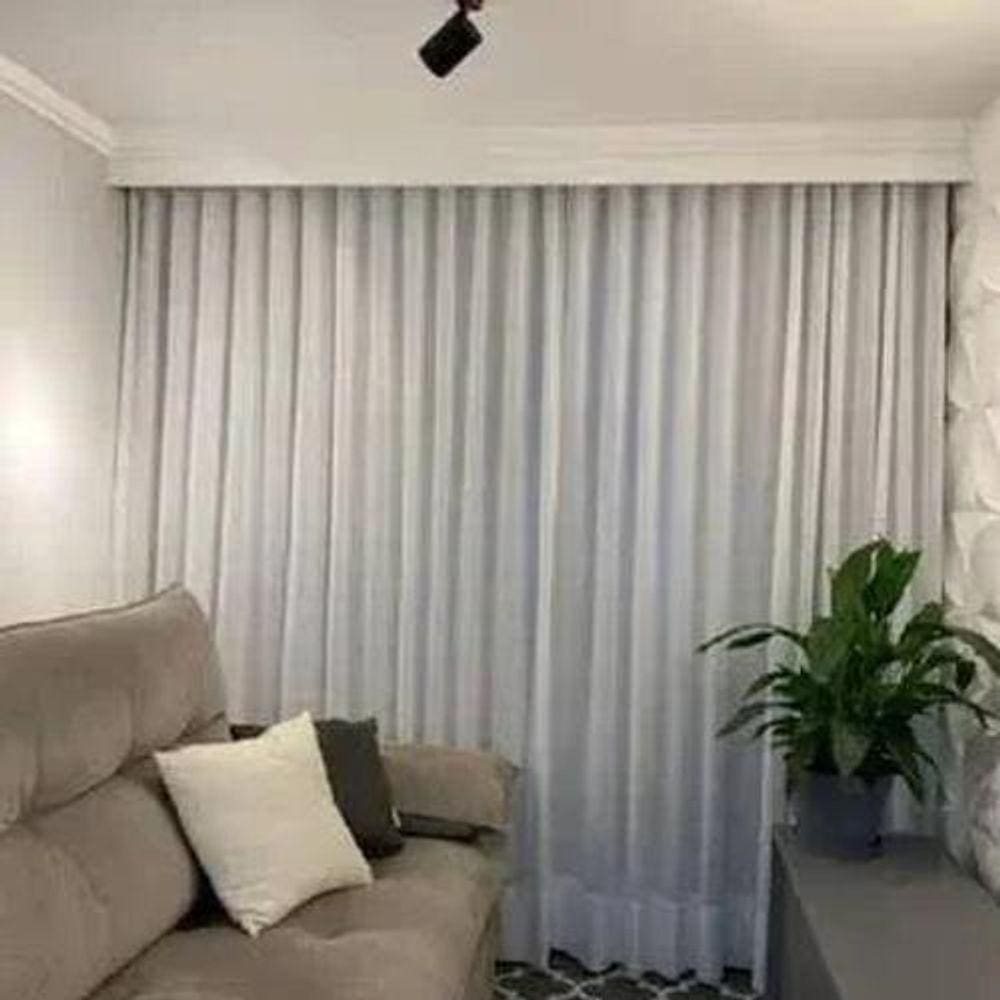 Cortina Trilho Suiço Blackout Com Linho 6.00 X 2.60