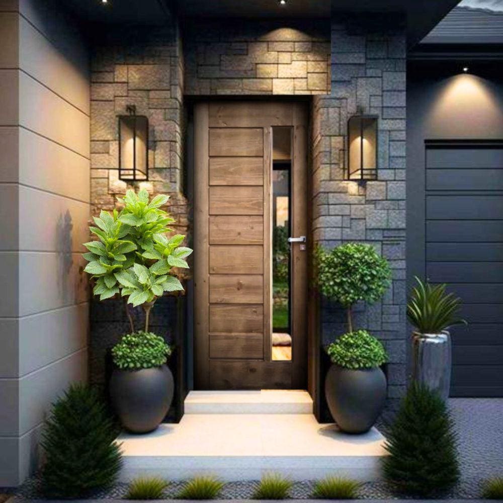 Kit Porta de Madeira 210x82cm Batente 18cm Bbv Eco Uniportas Natural