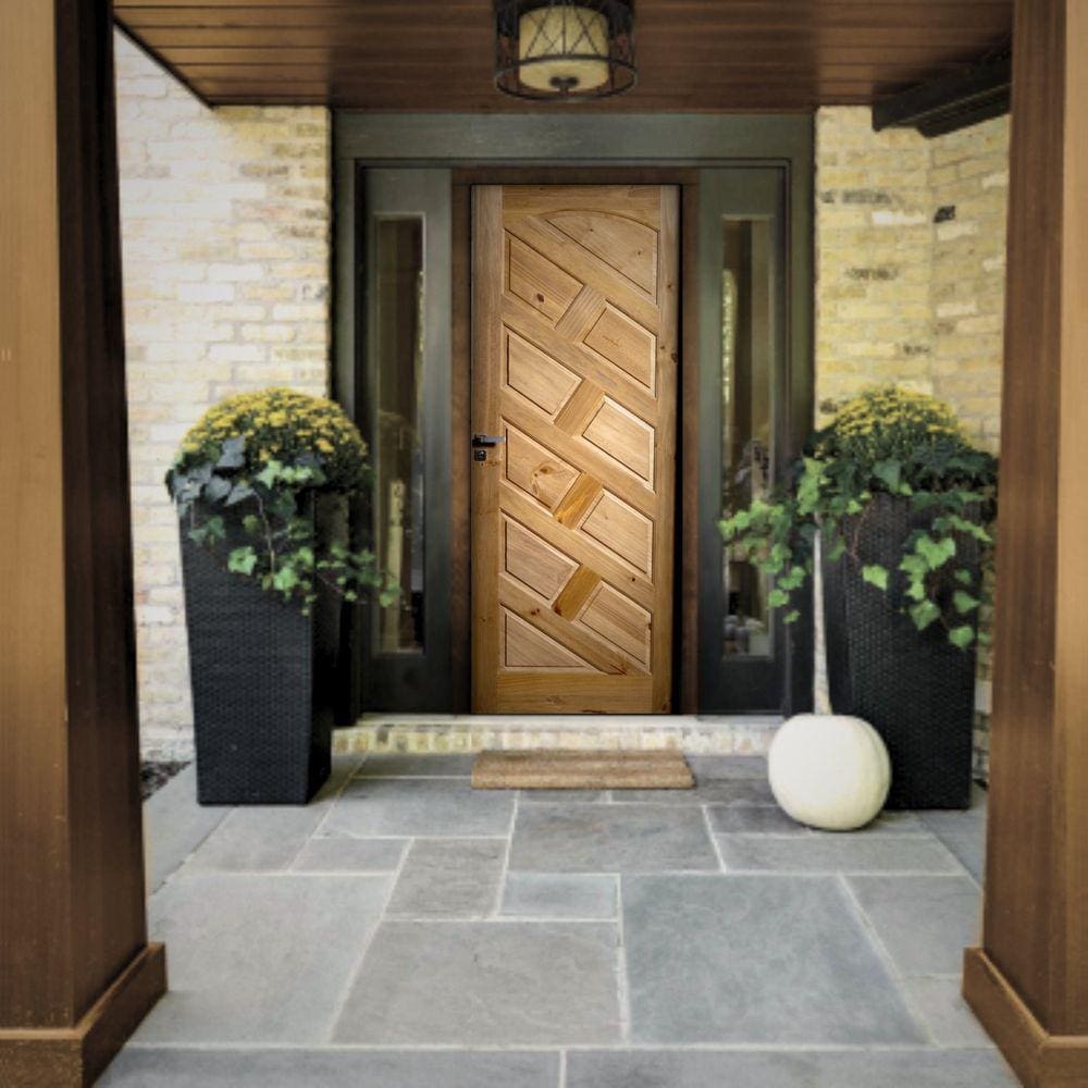 Kit Porta de Madeira 210x82cm Batente 18cm Spazio Eco Uniportas Natural
