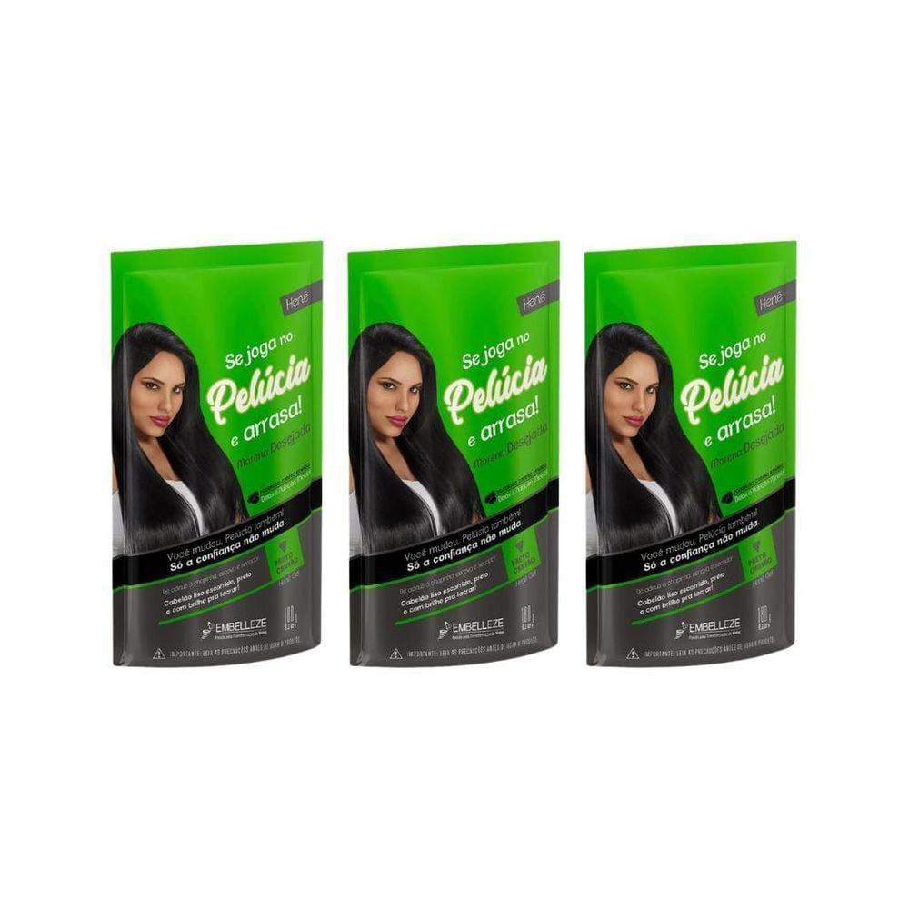 Hene Pelucia Pouch 180G Carvao - Kit Com 3Un