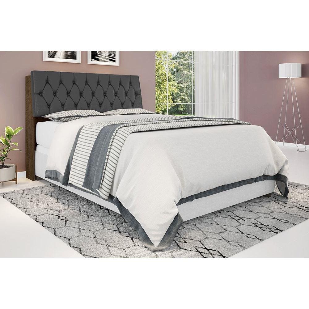 Cabeceira box Casal Isis Malbec com Painel Capitonê Framar