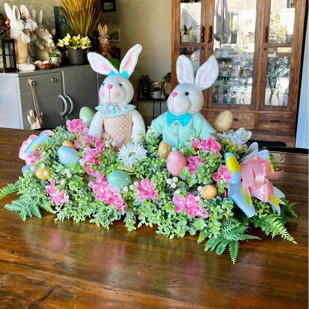 Arranjo Centro De Mesa De Páscoa Casal Coelho | Extra