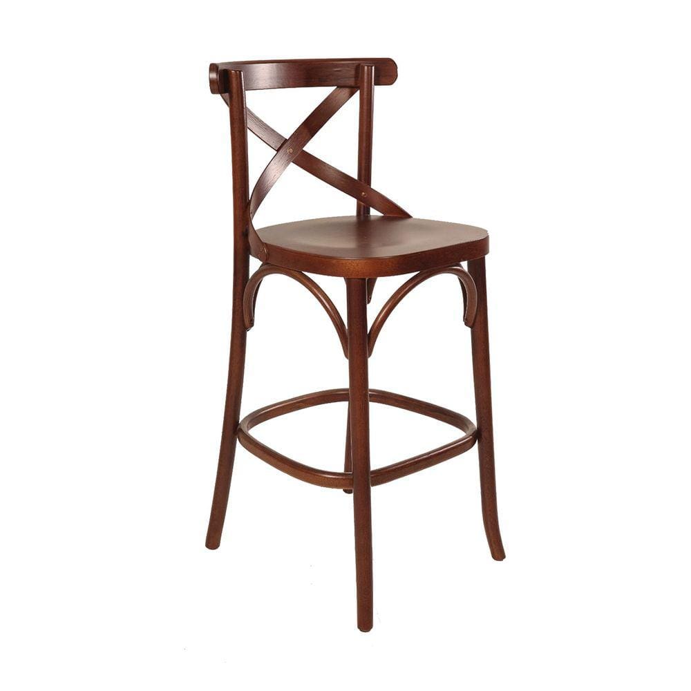 Banqueta Alta Vittória X para Bancada 104 Cm Madeira Maciça Pinhão CCS