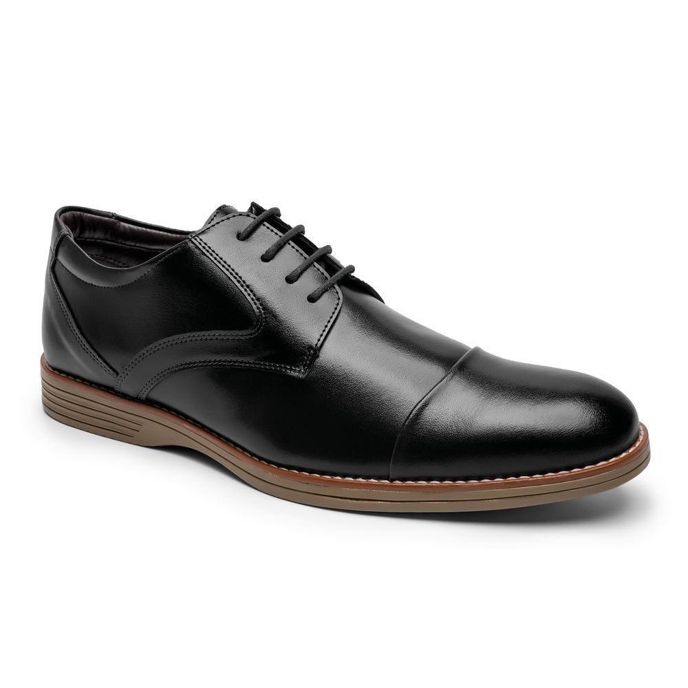 Sapato Masculino Oxford Bico Redondo Cadarço Estilo Casual