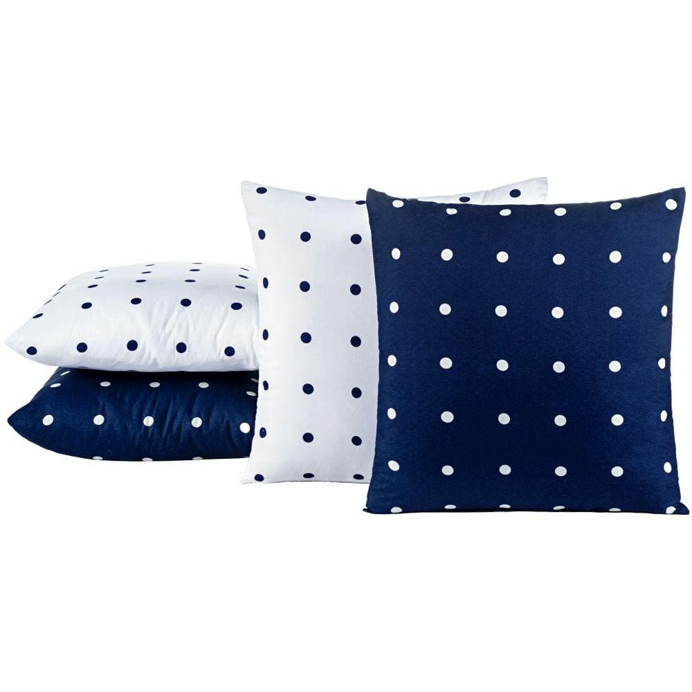 Kit 04 Almofadas Cheias Petit Poa 45cm x 45cm - Marinho