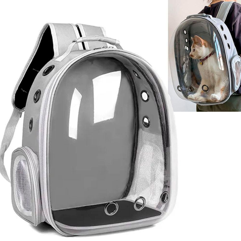 Mochila Transporte Pet Cachorro Gato Coelhos Animais Domestico Viagem Passeio Vista Panoramica Alça Ombro Ventilaçao Bolsos