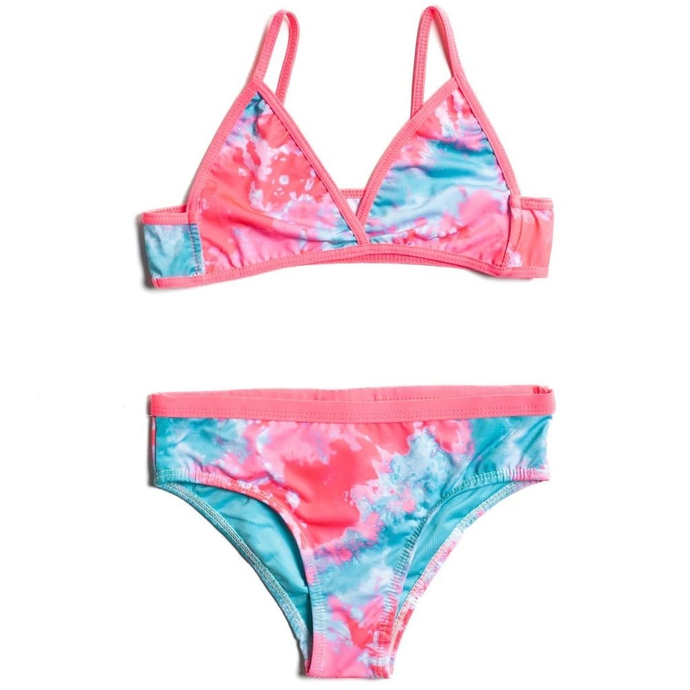Biquíni Infantil Azul Rosa Tie Dye Viés Amarração Criança