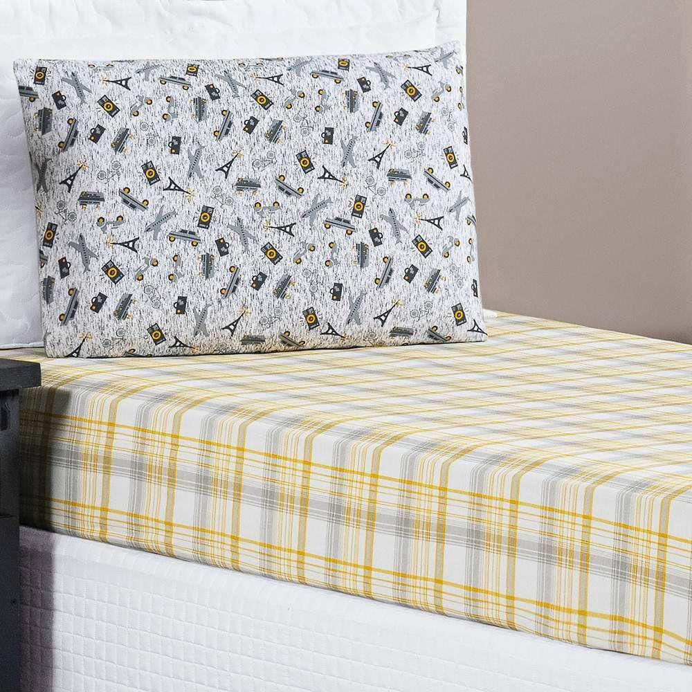 Jogo de Lençol Solteiro Joy Malha 100% Algodão Estampado 2 Peças - Adventure