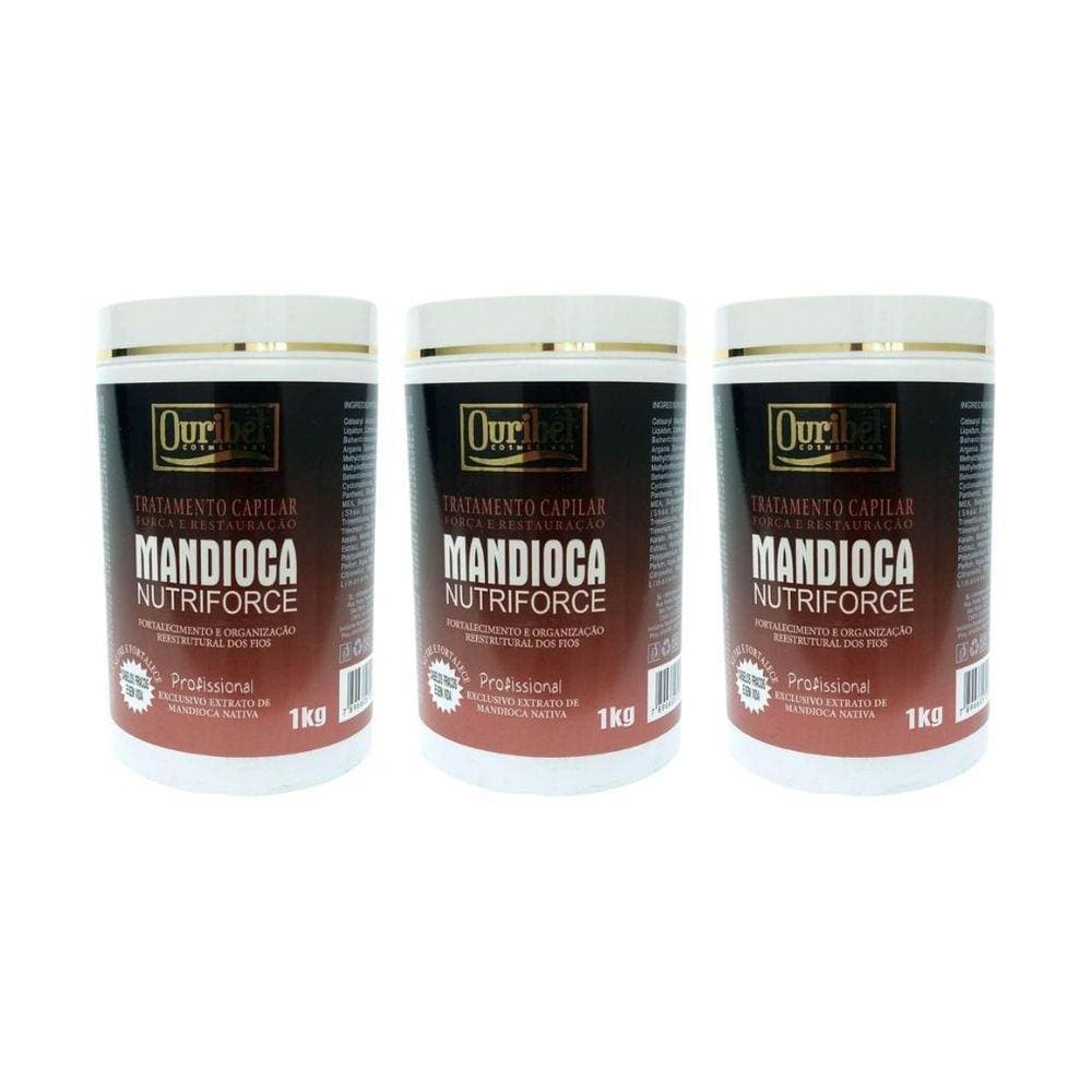 Mascara Ouribel Mandioca 1000G - Kit Com 3Un