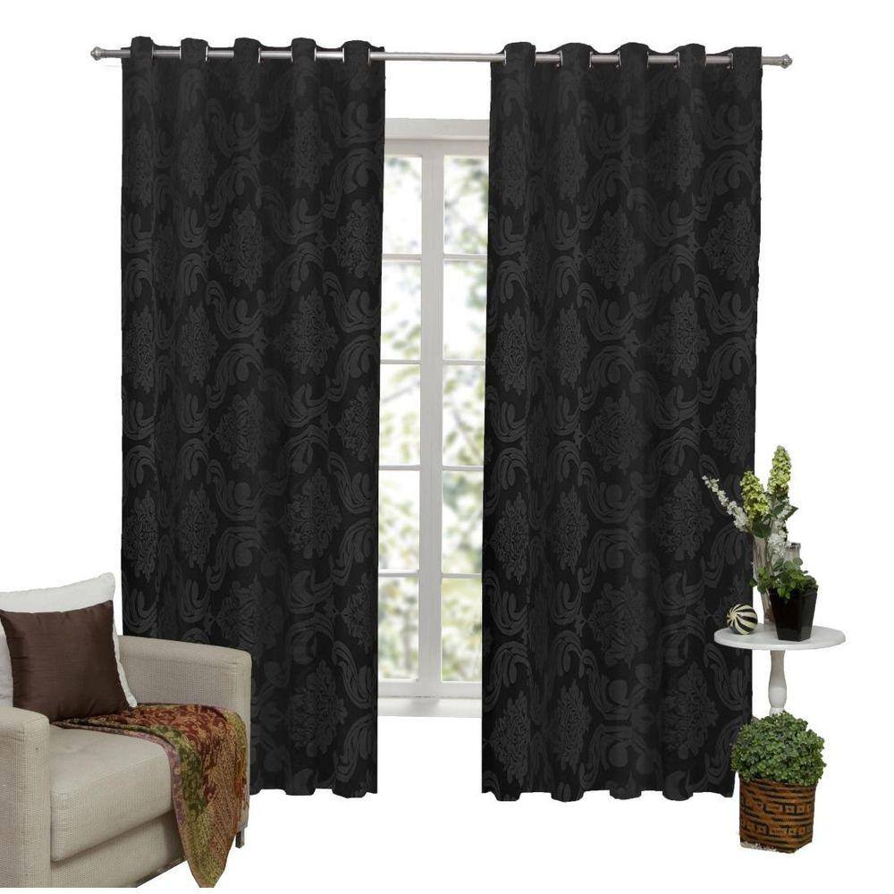 Cortina Tecido Jacquard Semi Blackout 3M X 2,60M - Preto