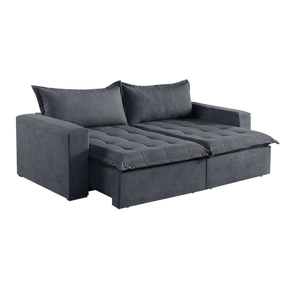 Sofá Cama 5 Lugares Retrátil e Reclinável M-184 Veludo Martins