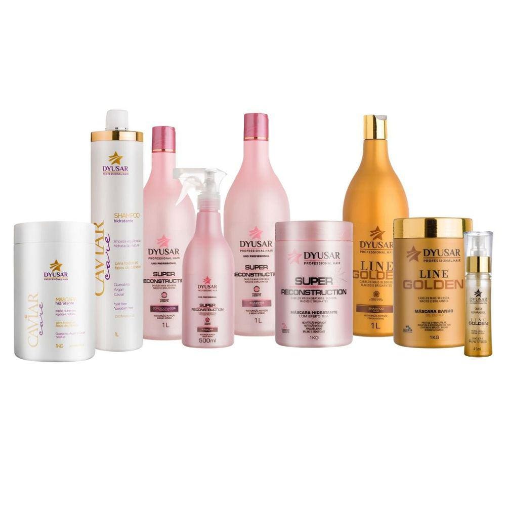 Kit Super Reconstrução Caviar + Golden - 10 Produtos