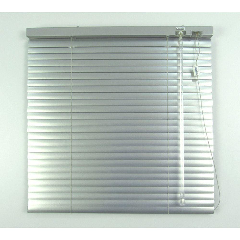 Persiana Horizontal 25Mm Alumínio Crisdan Sem Furos Aparente Largura 2,10 X 2,20 Altura Prata