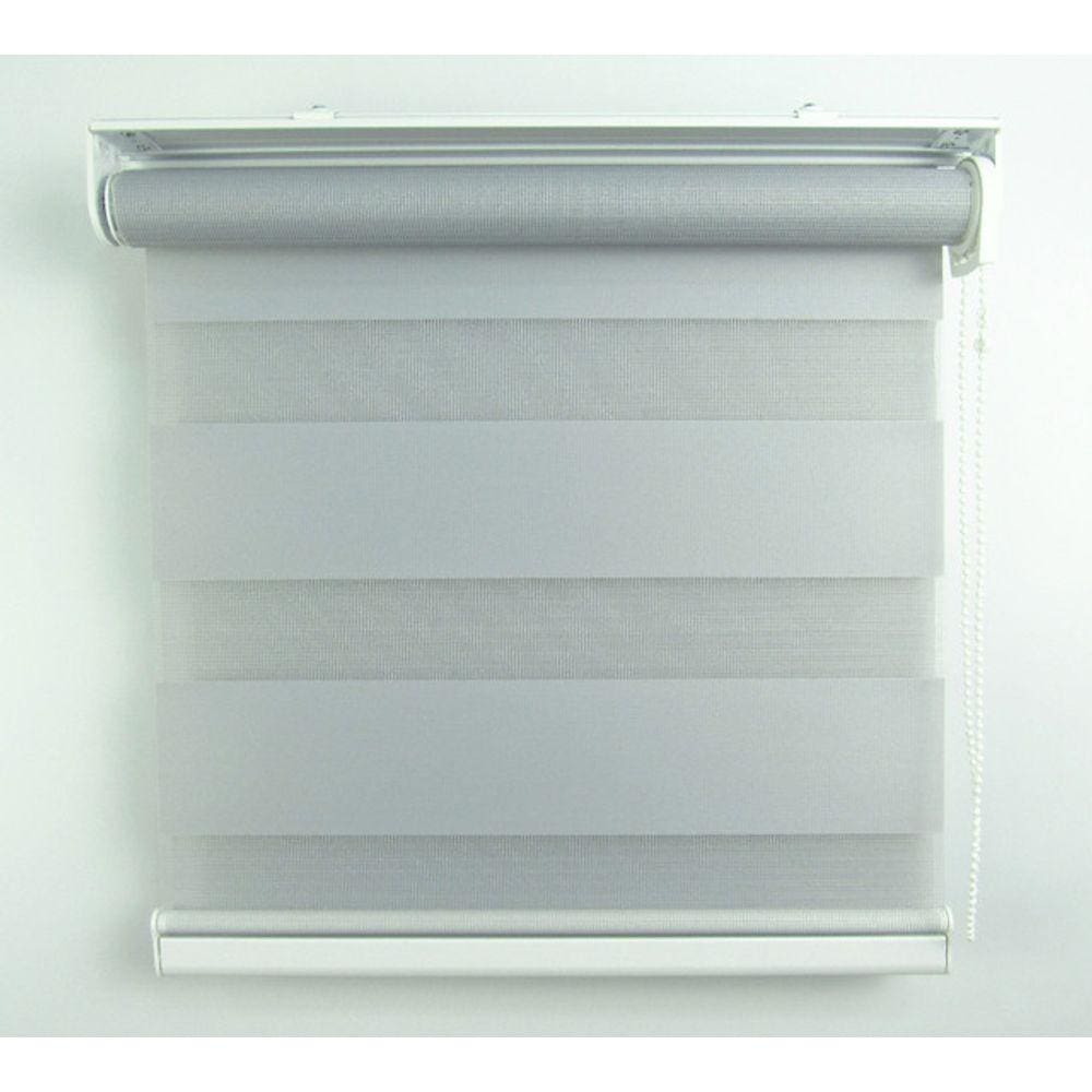 Cortina Rolô Double Vision Com Barra Niveladora Crisdan 1,50 Largura X 1,50 Altura Cinza