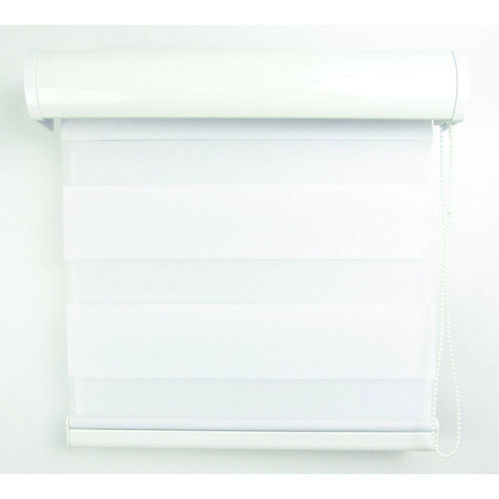 Cortina Rolô Double Vision Com Perfil Frontal Crisdan 2,00 Largura X 2,30 Altura Branco