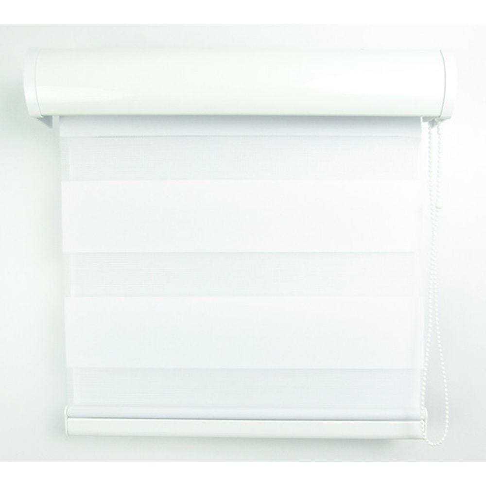 Cortina Rolô Double Vision Com Perfil Frontal Crisdan 1,90 Largura X 2,30 Altura Branco