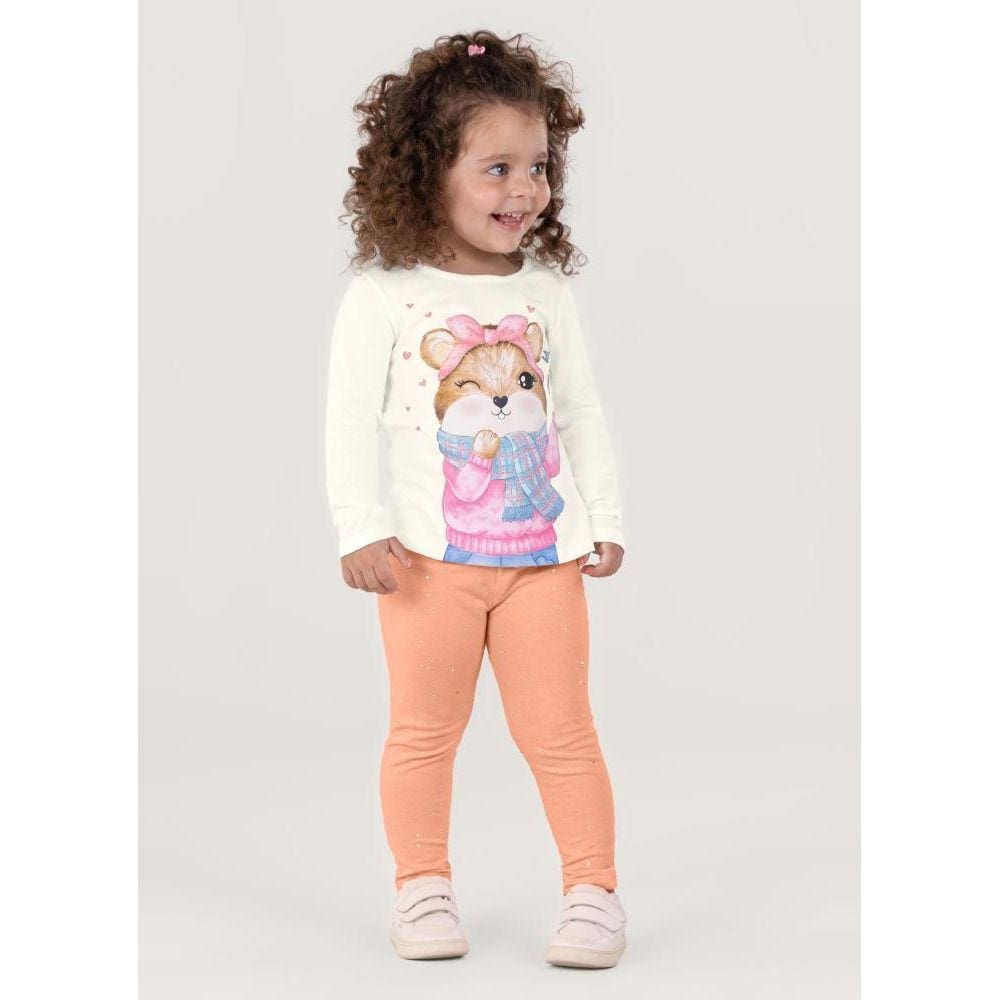 Calça Legging Molecottom Bebê Menina Brandili Baby