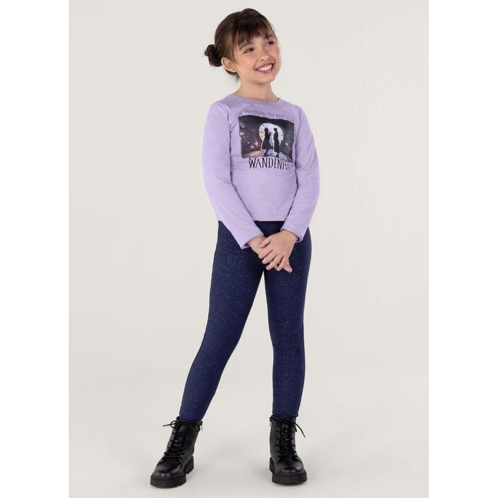 Blusa Wandinha Em Malha Infantil Menina Brandili