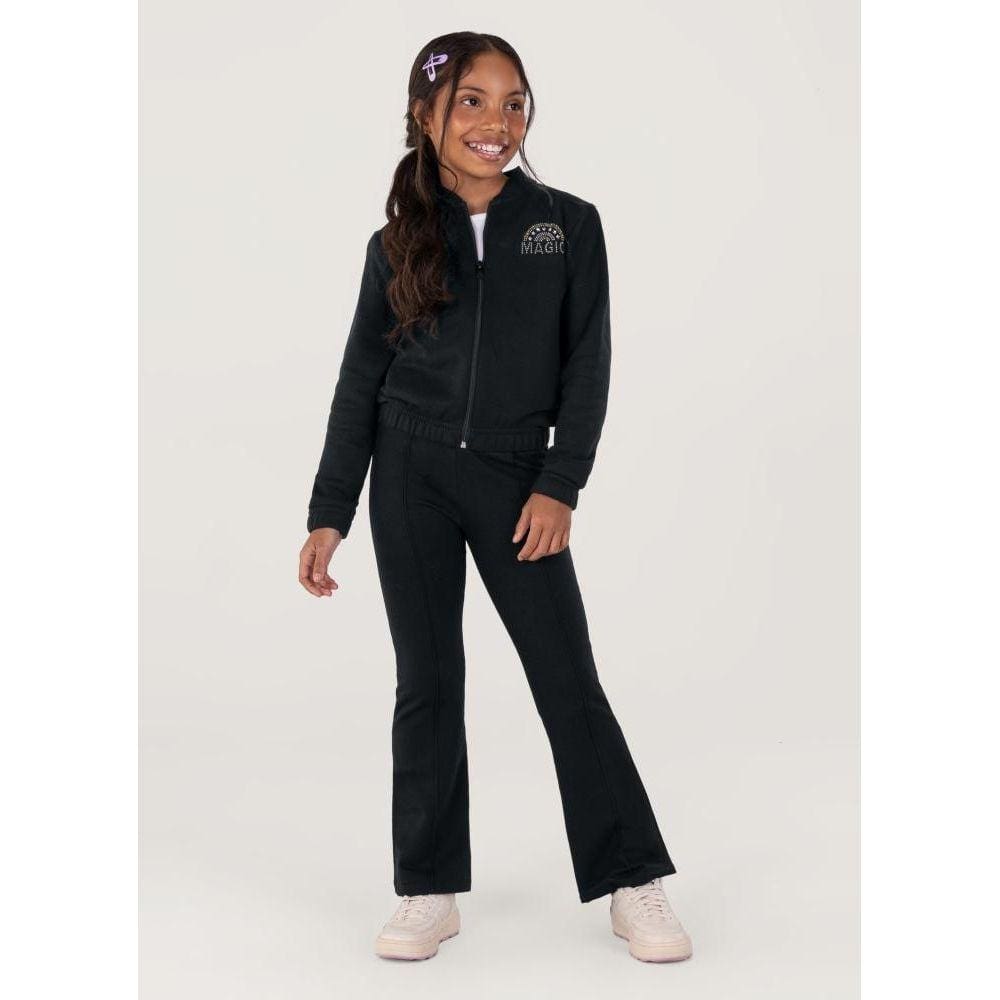 Conjunto Jaqueta Cropped E Flare Infantil Menina Brandili