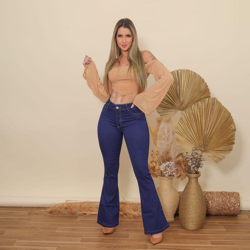 Calça Feminina Premium Flare Azul Escuro - 2280