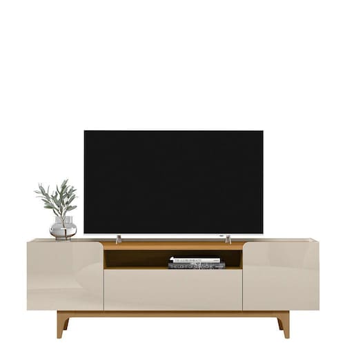 imagem-Rack para TV até 75 Polegadas Orlando Linea Brasil - Bege Claro