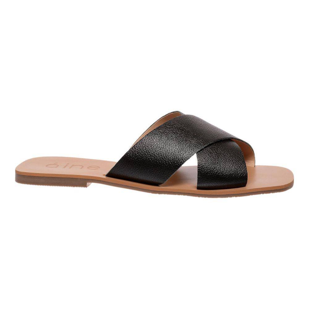 Sandalia Feminina Salto Baixo Rasteirinha Aine Store Ludi Preto