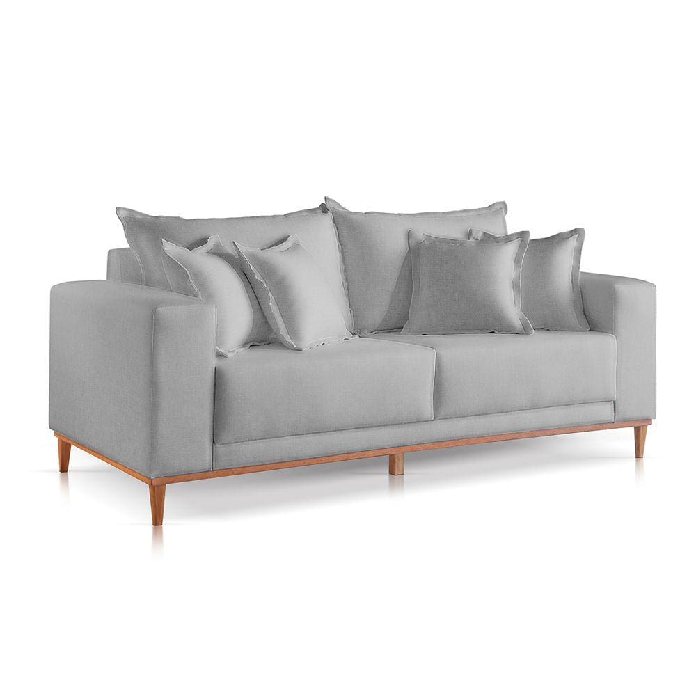Sofá 2 Lugares Fixo Living Mirage Suede Cinza Claro 1,8m