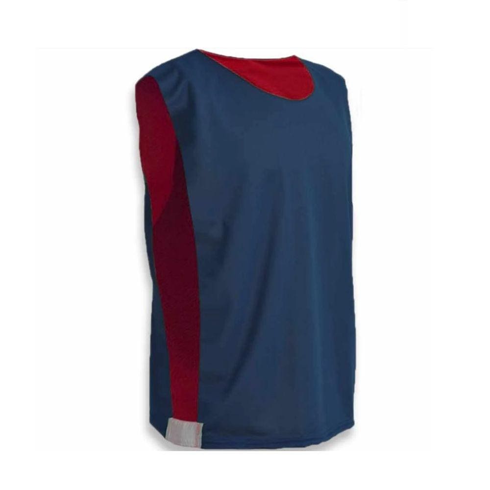 Kit com 15 Coletes Esportivos Dupla Face TRB Azul Marinho e Vermelho