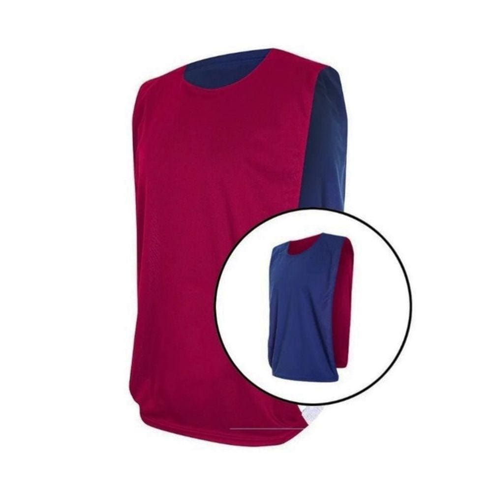 Colete Esportivo Dupla Face TRB Vermelho e Azul Marinho