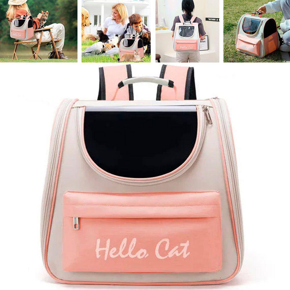 Bolsa Mochila Transporte Gato Pet Animais Estimaçao Passeio Viagem Caminhada Acampamento Bolsos Ventilaçao Alça Ombro