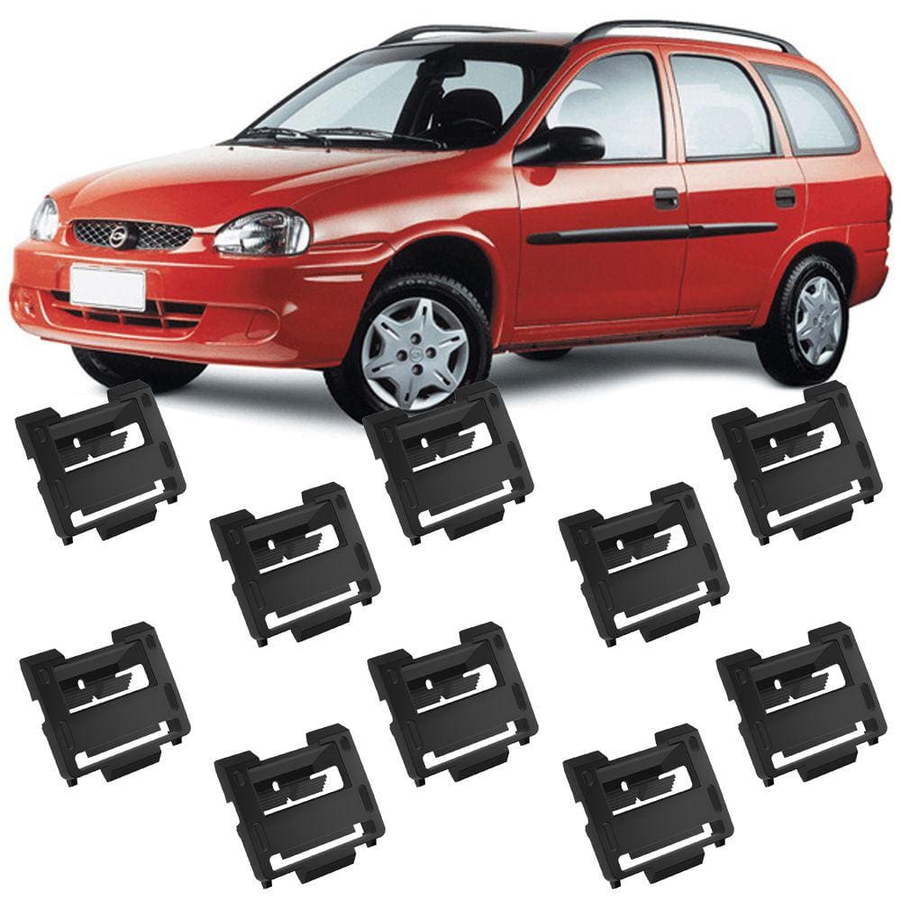 Kit 10 Grampos Presilhas Para Friso De Teto Corsa Wagon 97 98 99 2000 2001 2002