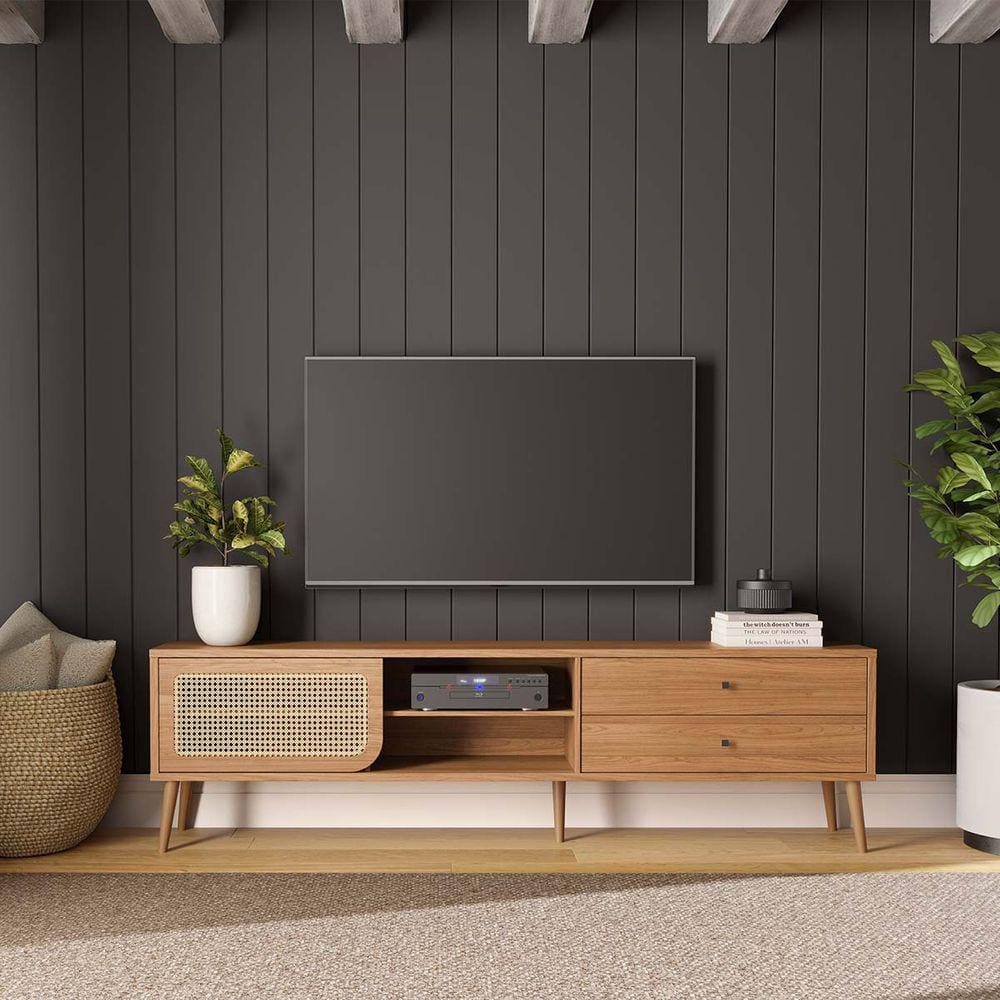 Rack para TV de até 60" 2 Gavetas 220 Cm 1 Porta de Correr Freijó Dalla Costa