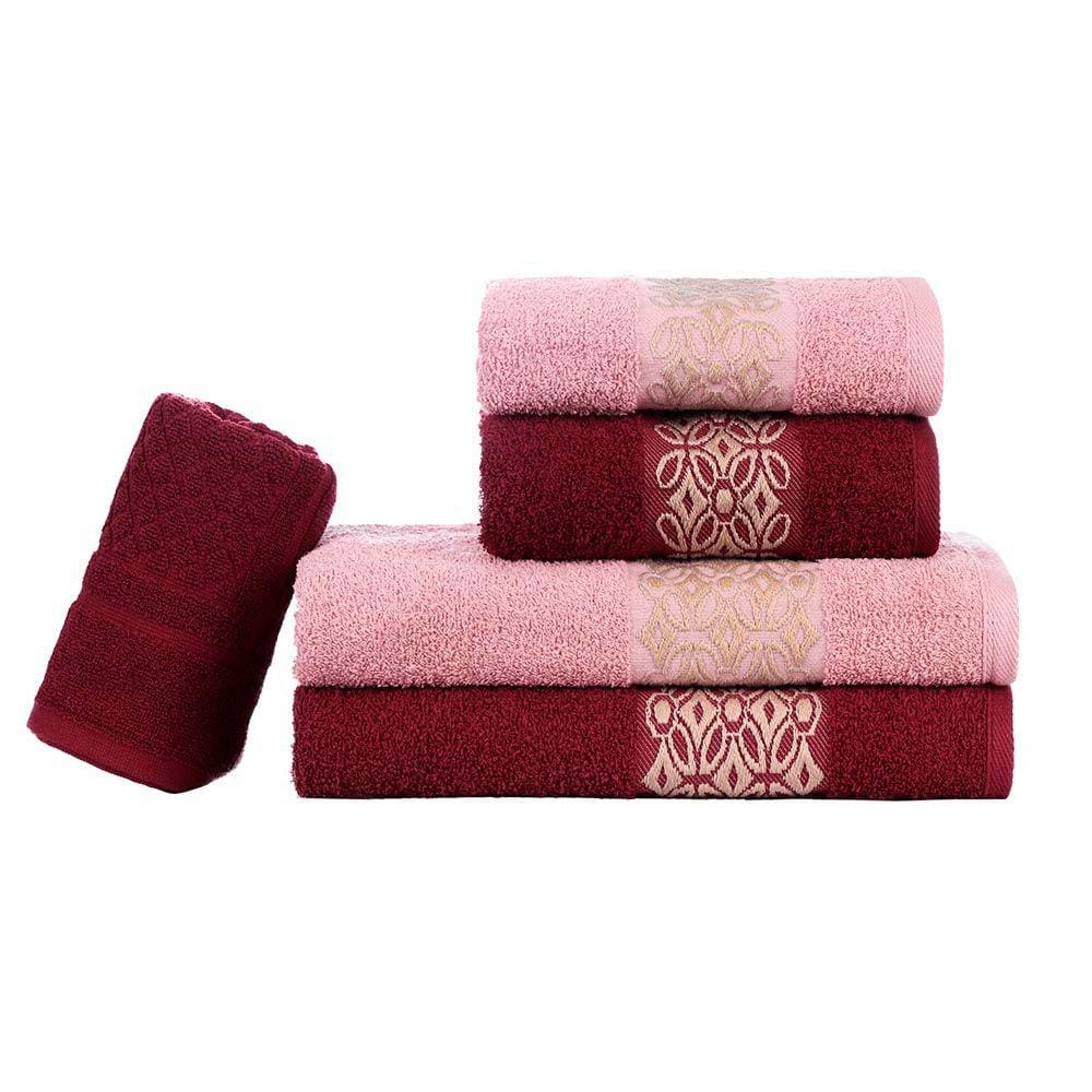 Jogo de Banho 5 Pçs Malbec/Rosa Antique Aslan Sonhare Prata