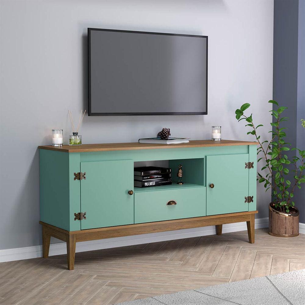 Rack para TV até 50`` Pol. Colonial 135 Cm Freijó Olivia Móvel Bento