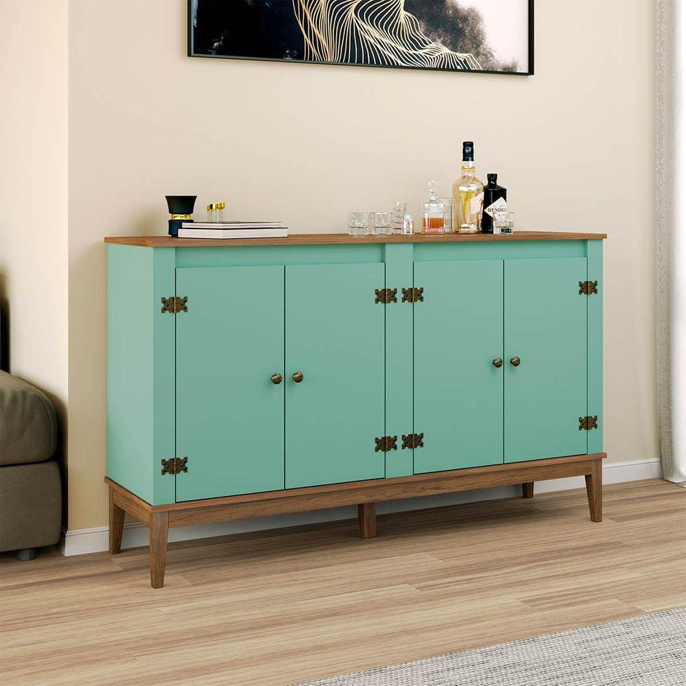 Aparador para Sala com 4 Portas 149 Cm Colonial Freijó Olivia Móvel Bento