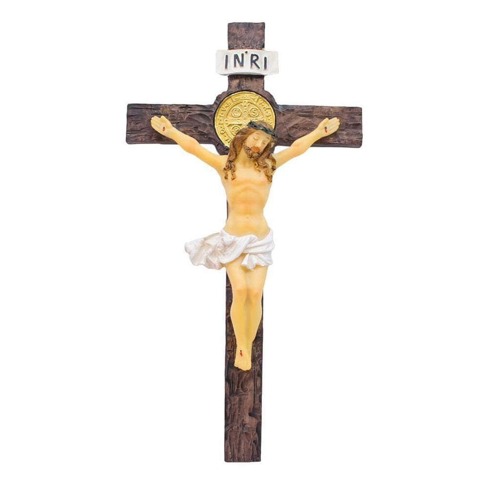 Crucifixo De Parede Pendurar Jesus Cruz Crucificado - 26.5cm