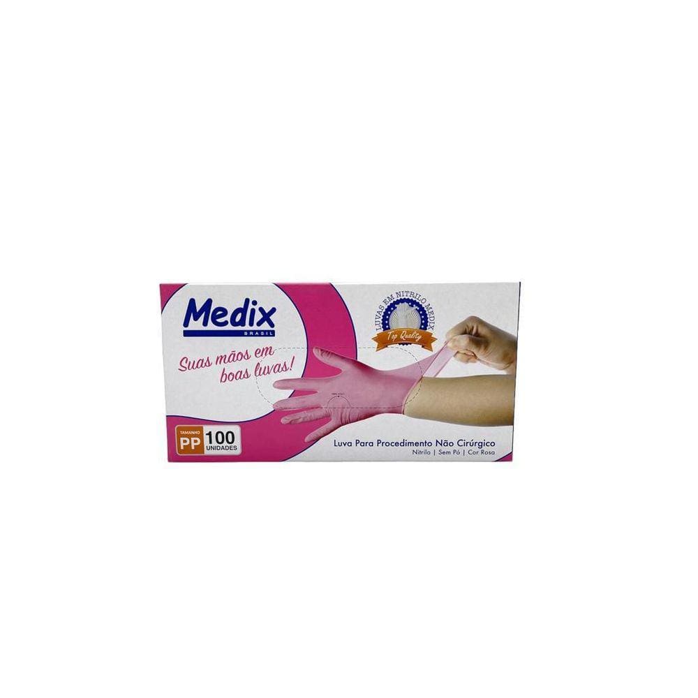 Luva Nitrílica Rosa Procedimento Não Cirúrgico S/Pó C/100Un