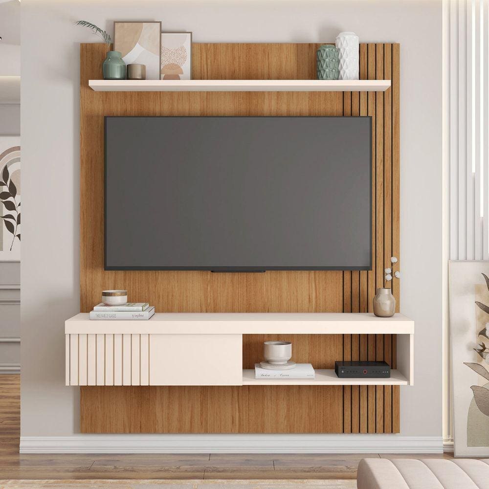 Painel para Tv até 55 Polegadas Safira Freijó/Off White
